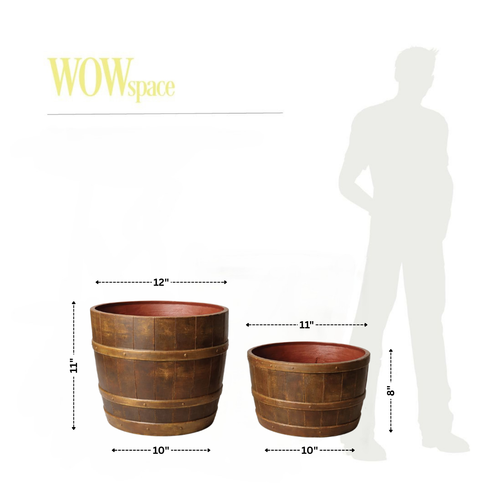 Barillo Vintage Collection Nestable FRP Planter Set