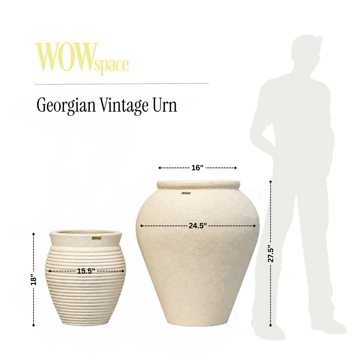 Georgian Vintage FRP Urn (Ivory)