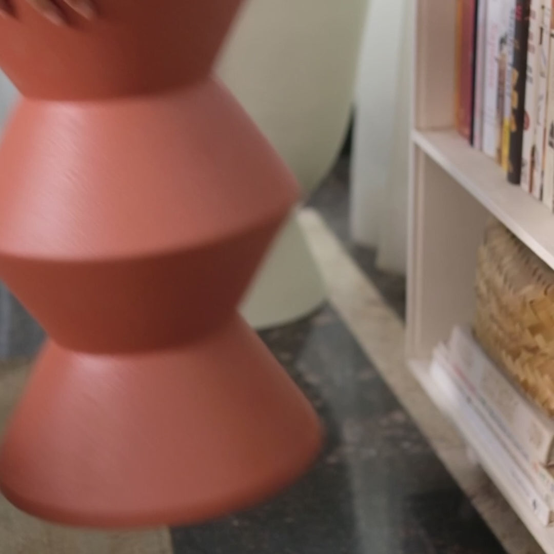 Trikona FRP Pouf (Terracotta)